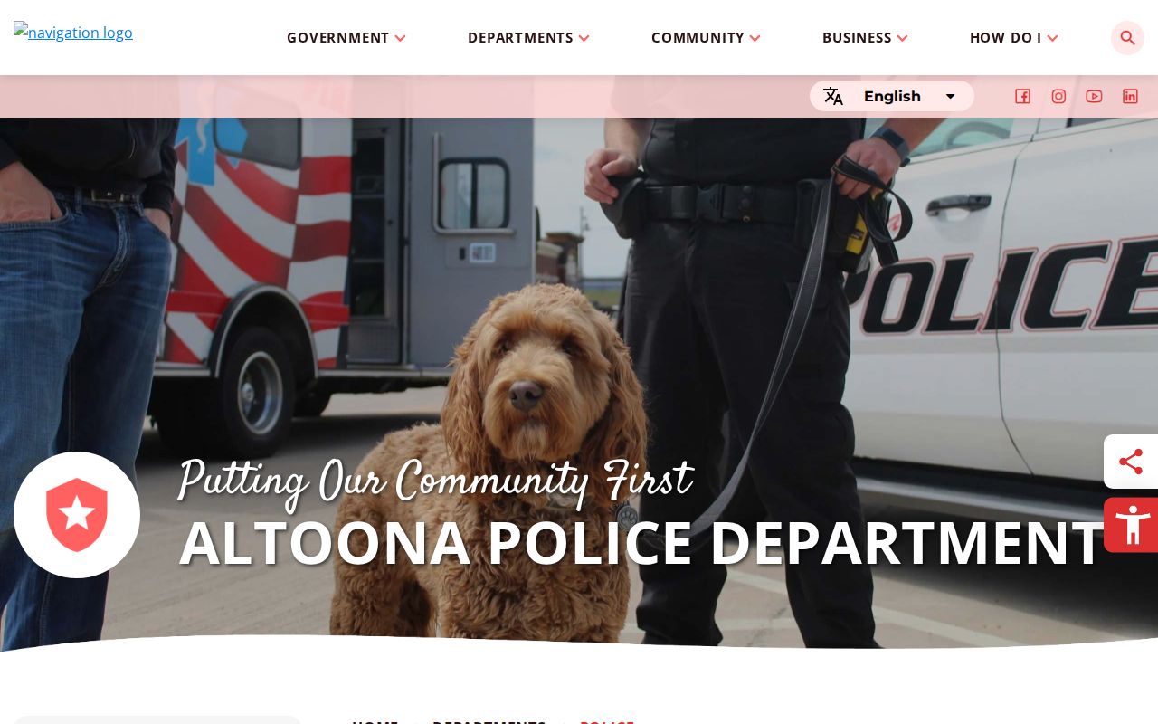 Altoona Police Department arrest-records source page